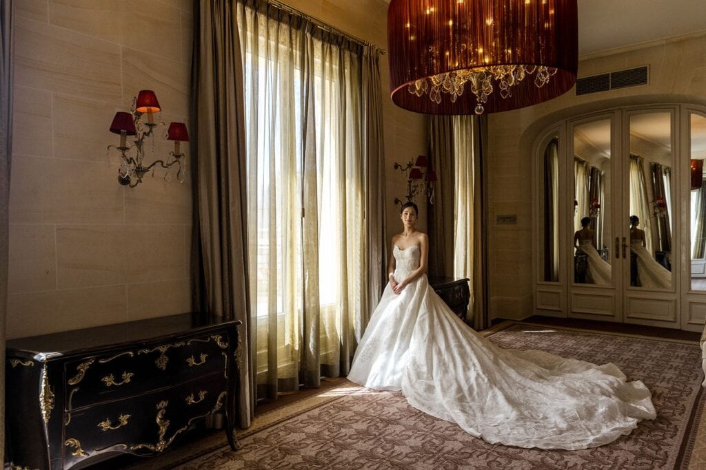 Bridal portrait during France wedding at Hotel Mont Royal