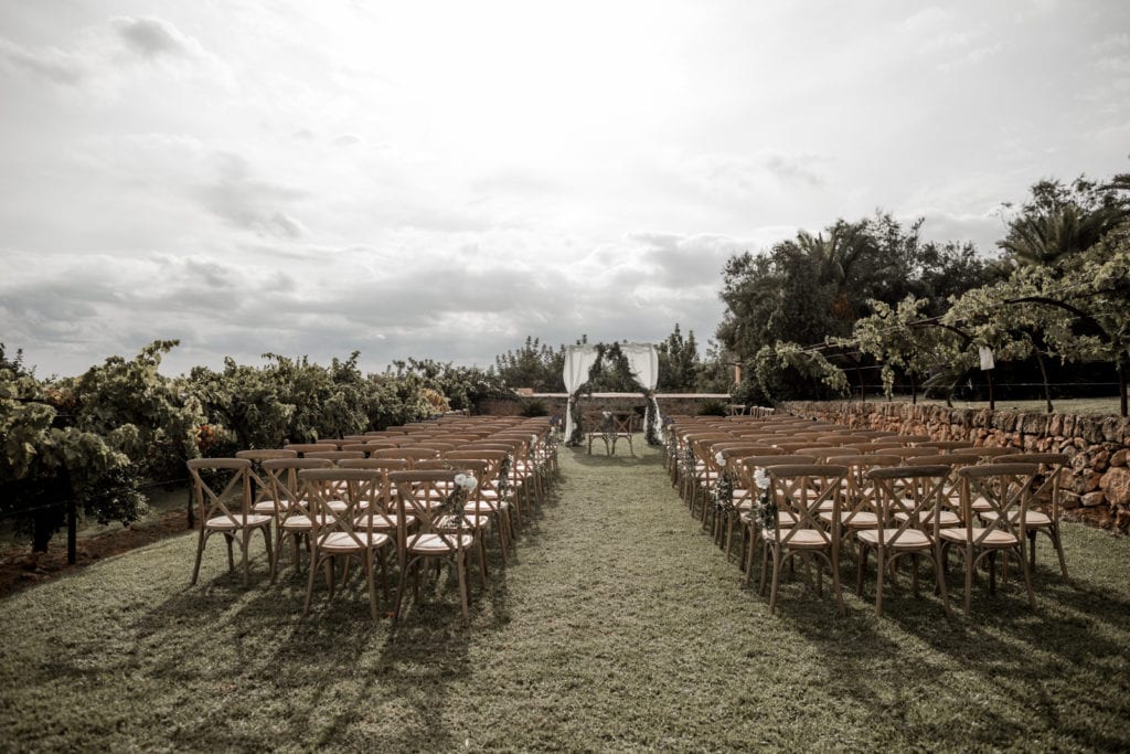 Outdoor ceremony site for Mallorca, Spain destination wedding