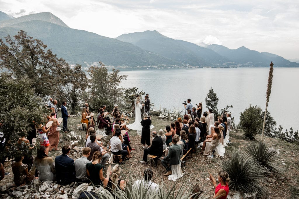 Giardini del Merlo wedding ceremony overlooking Lake Como