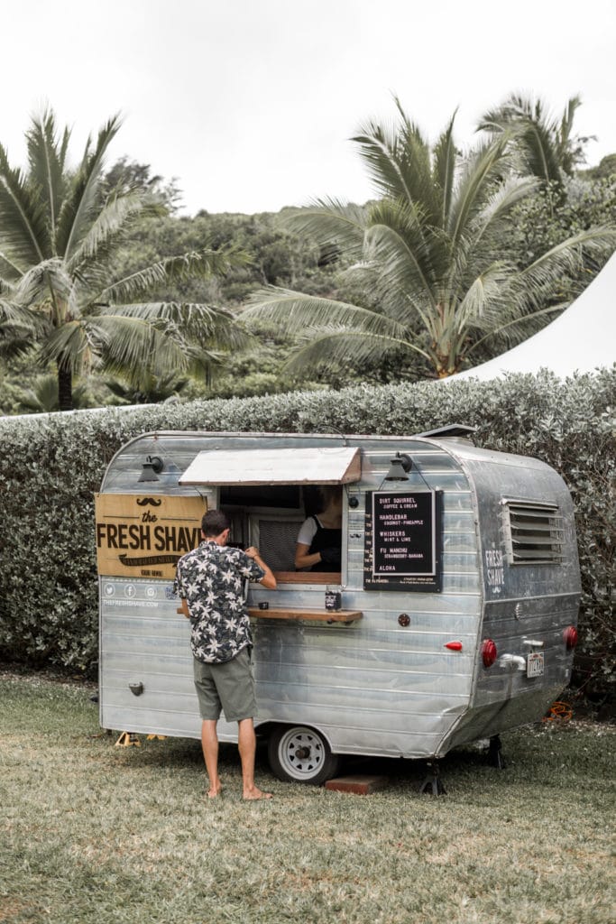 Kauai Hawaii shaved ice truck for wedding reception