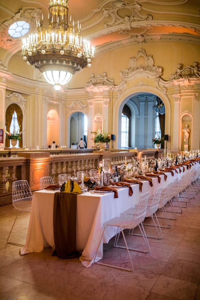 Vajdahunyad Castle wedding reception table