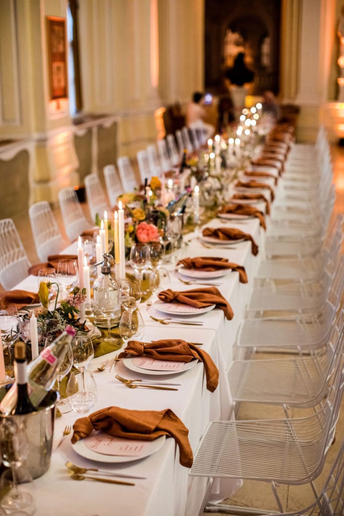 Budapest wedding reception table setting