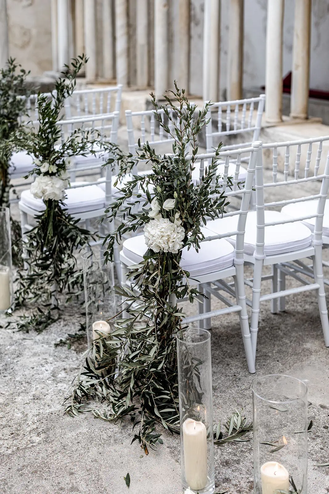 Classic, timeless Amalfi Coast Italy wedding ceremony details