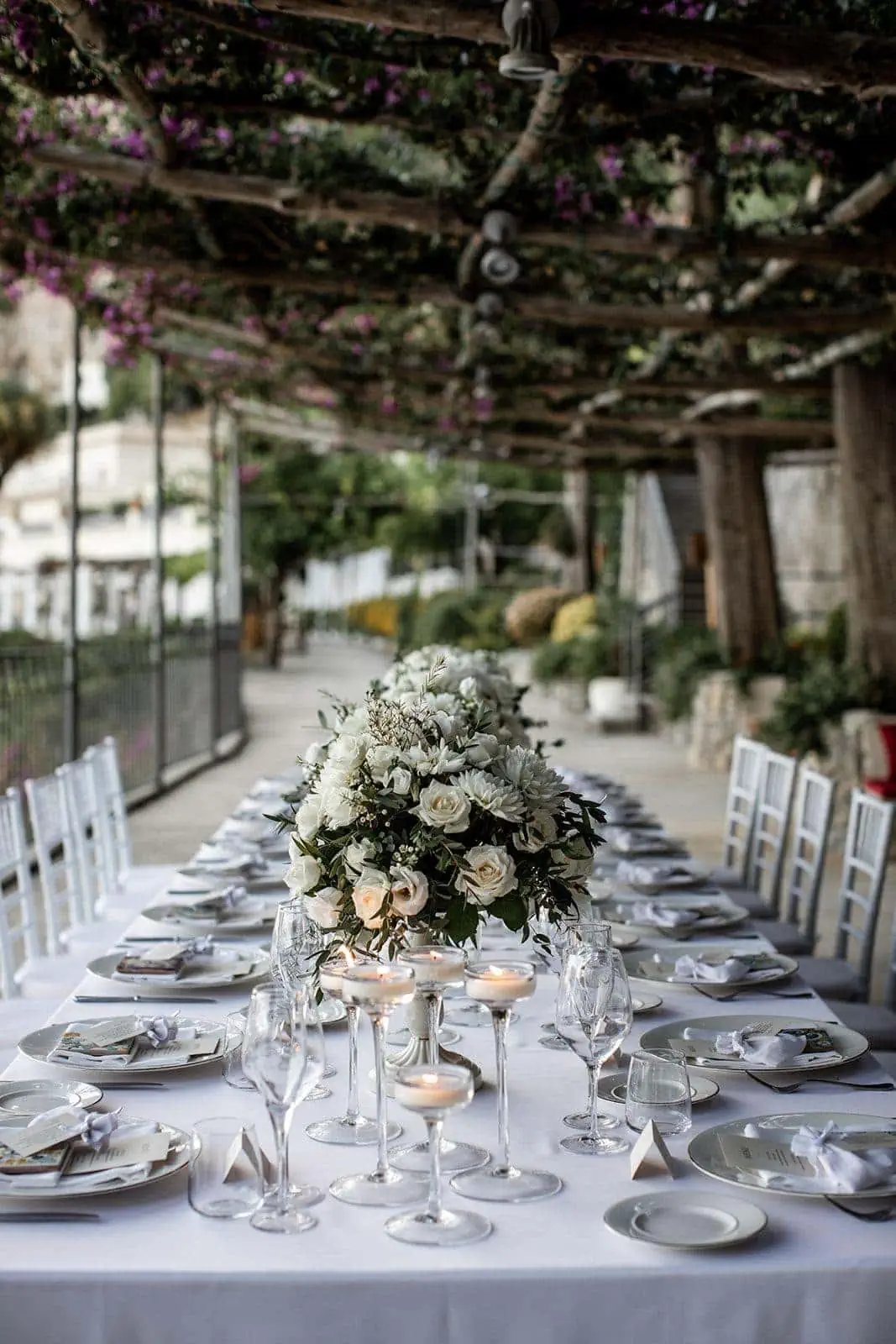 Amalfi coast classic wedding reception details
