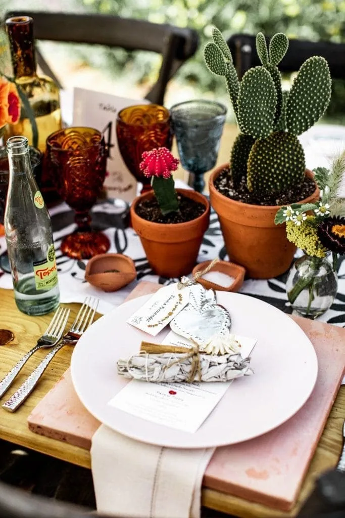 Southwestern-inspired wedding reception table design