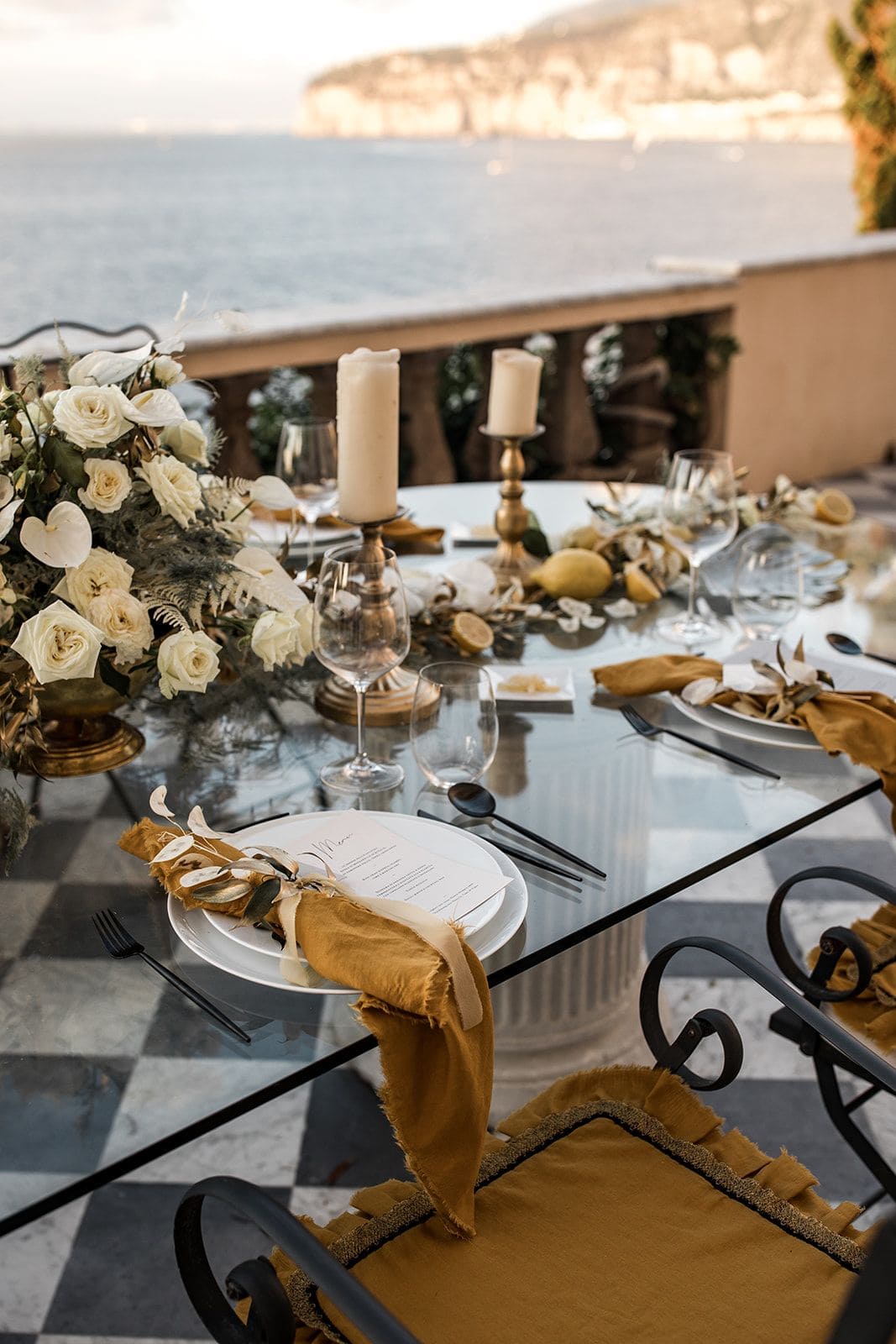 Amalfi Coast elopement reception details