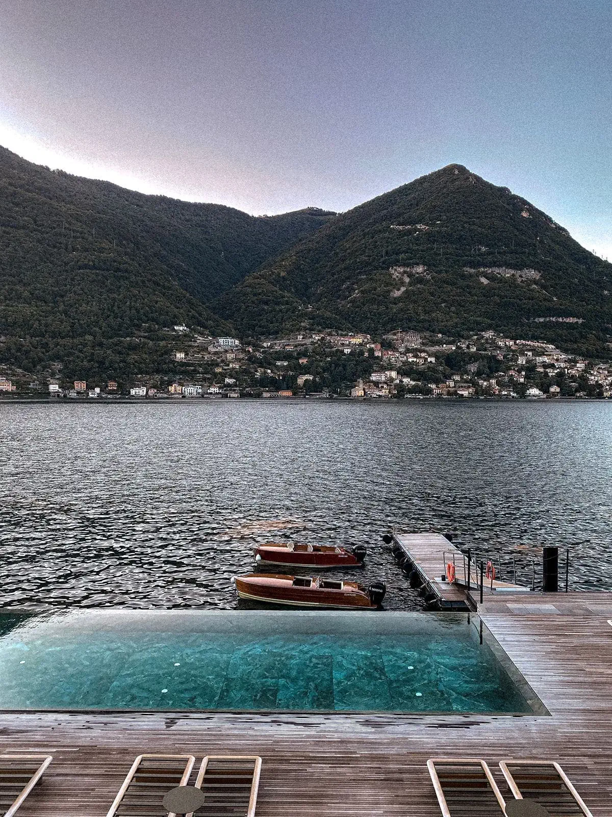View of Lake Como from Sereno Hotel dock