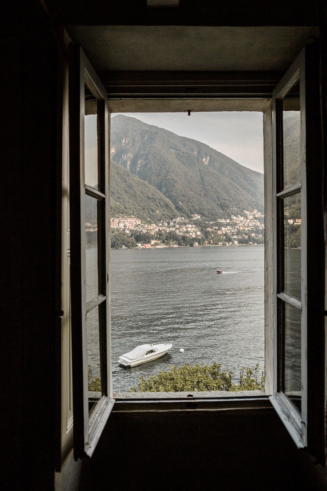 View of Lake Como from window at Villa Regina Teodolinda