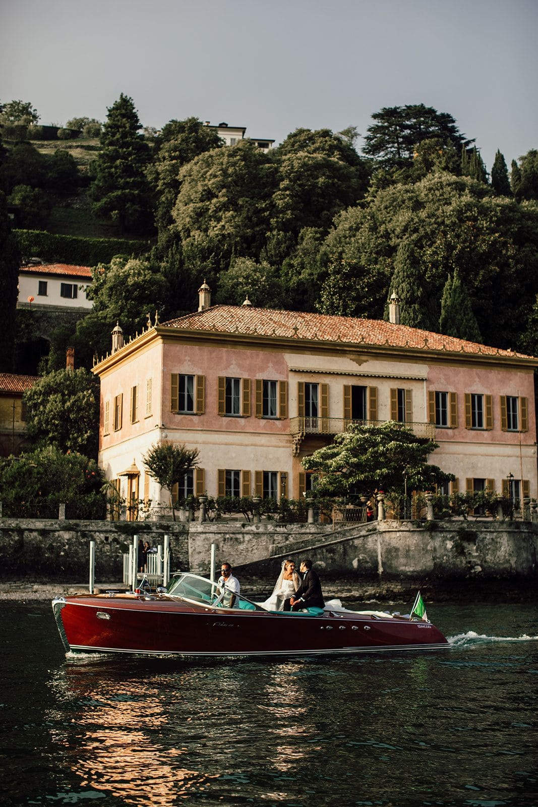 Villa Pizzo, a top Lake Como wedding venue, as seen by boat