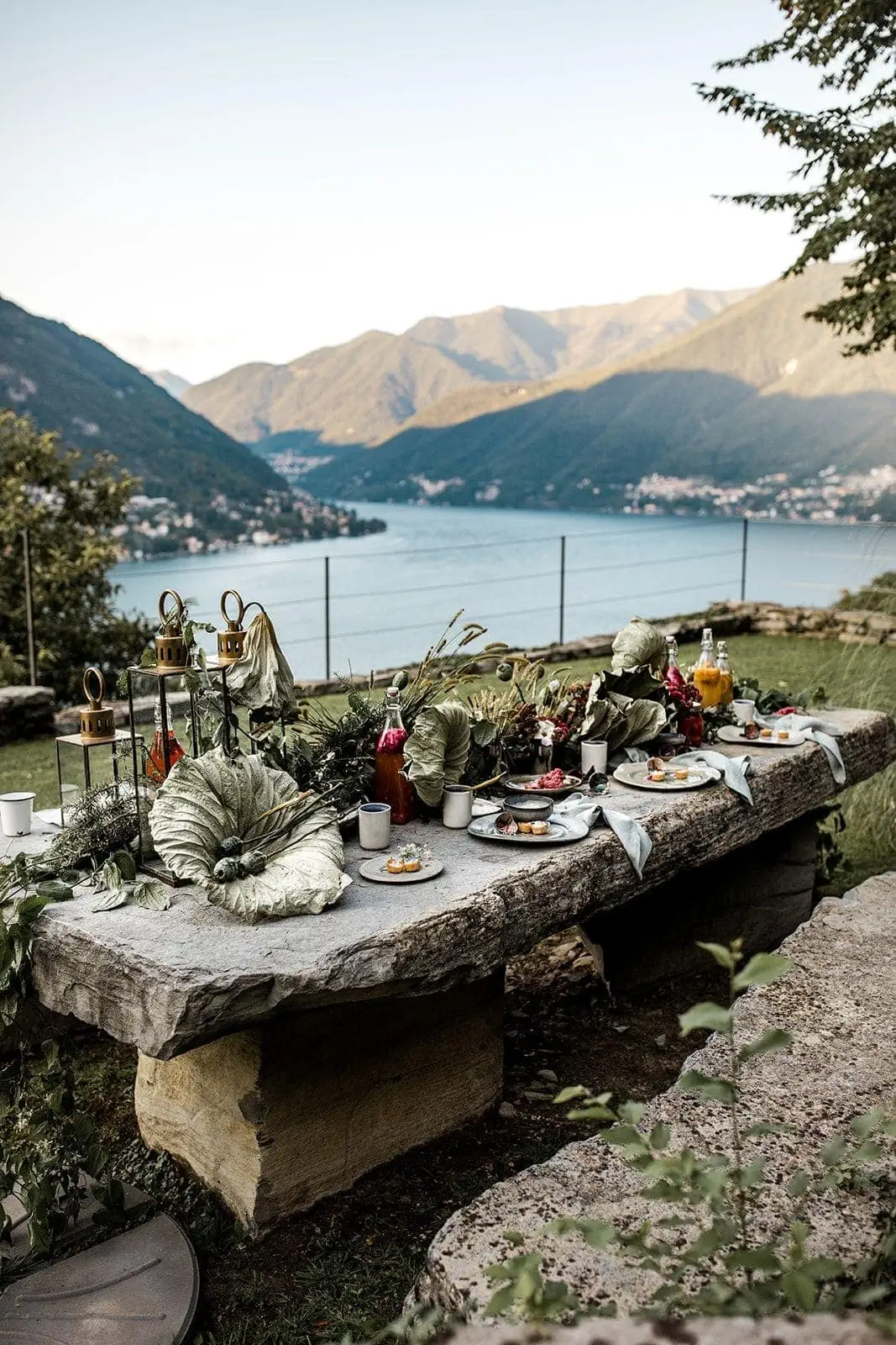 Villa Torno's outdoor grounds overlooking Lake Como