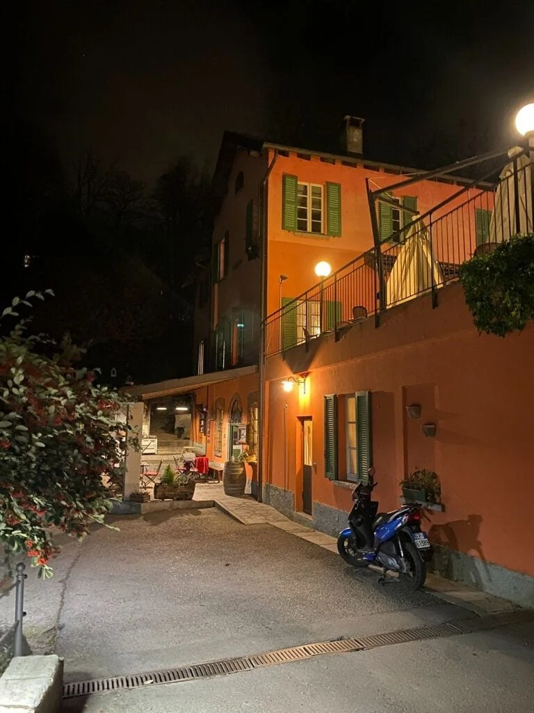 Outside of Crotto del Sergente, one of the best places to eat in Lake Como
