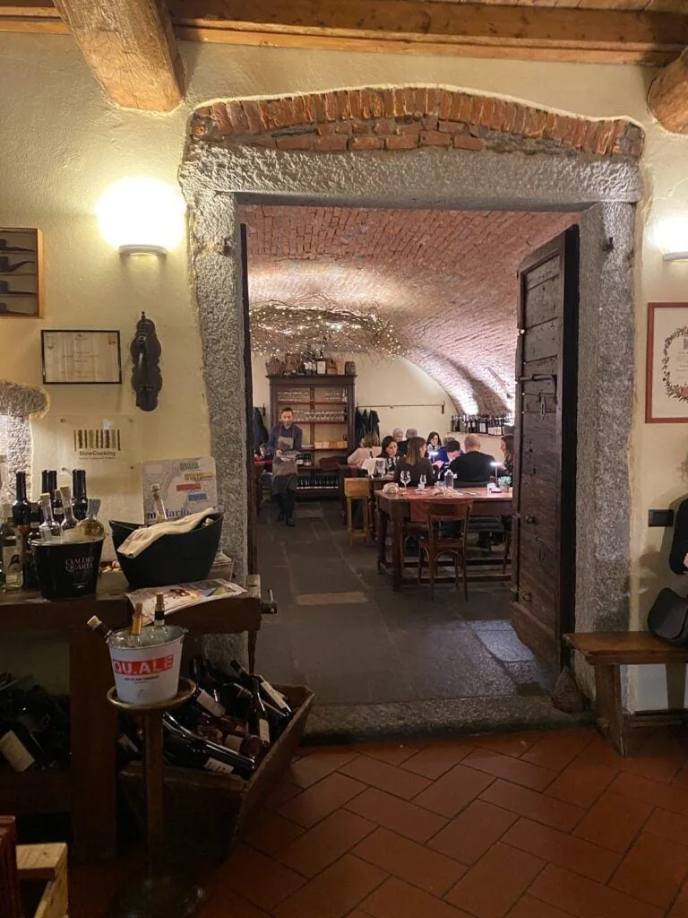 Interior of Crotto del Sergente, Lake Como restaurant