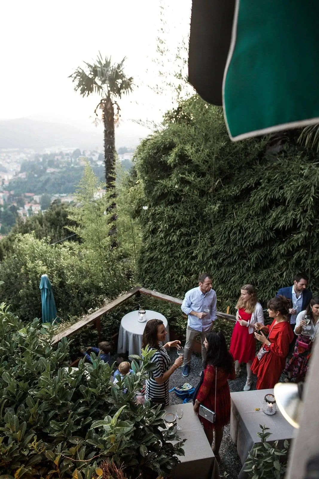 Gatto Nero's outdoor terrace overlooking Lake Como