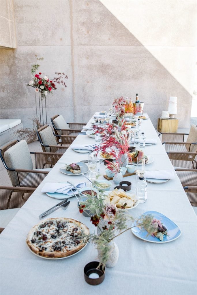 Amangiri caters an intimate wedding luncheon. 