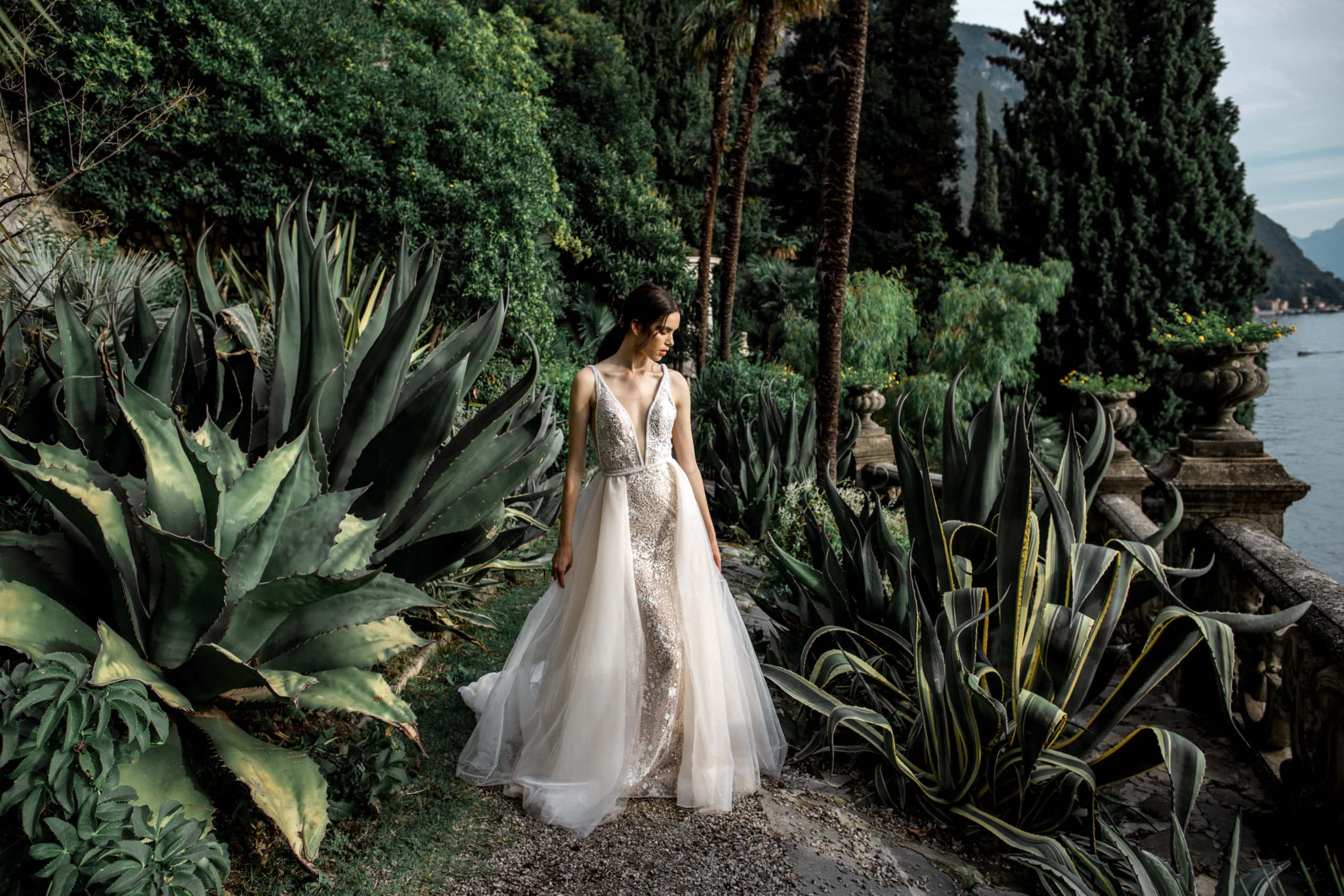 Bridal gown for Lake Como editorial session