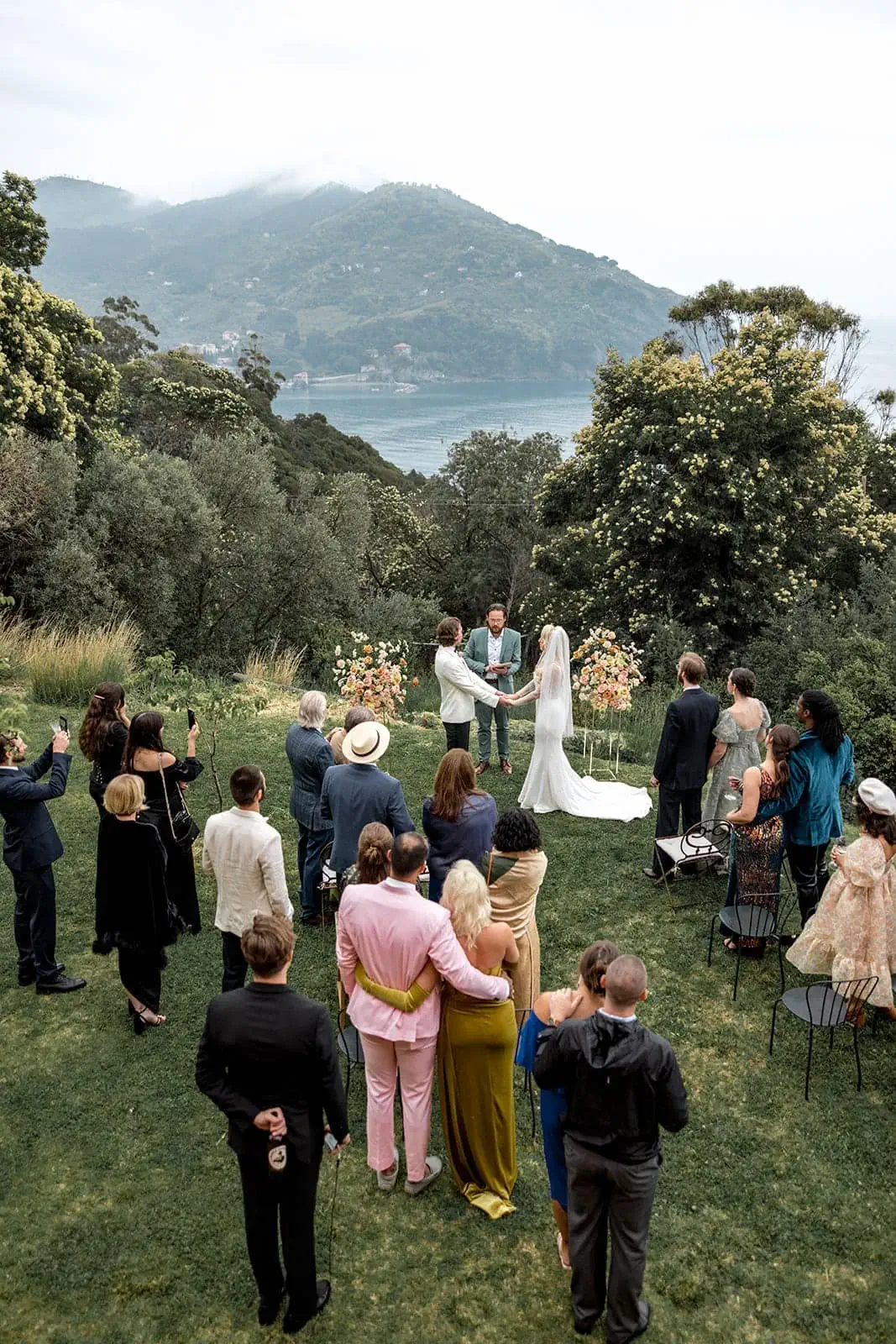 Wedding ceremony on Cinque Terre mountains