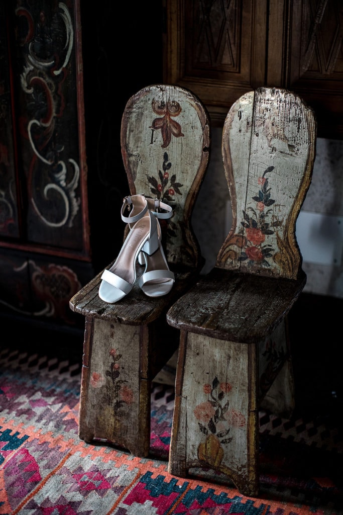 Villa Evelina details with bridal shoes