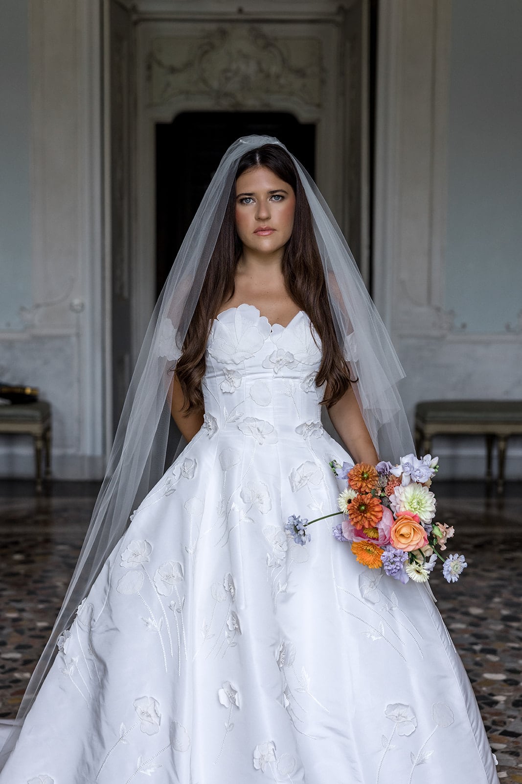 Bridal portrait inside Villa Sola Cabiati, Lake Como