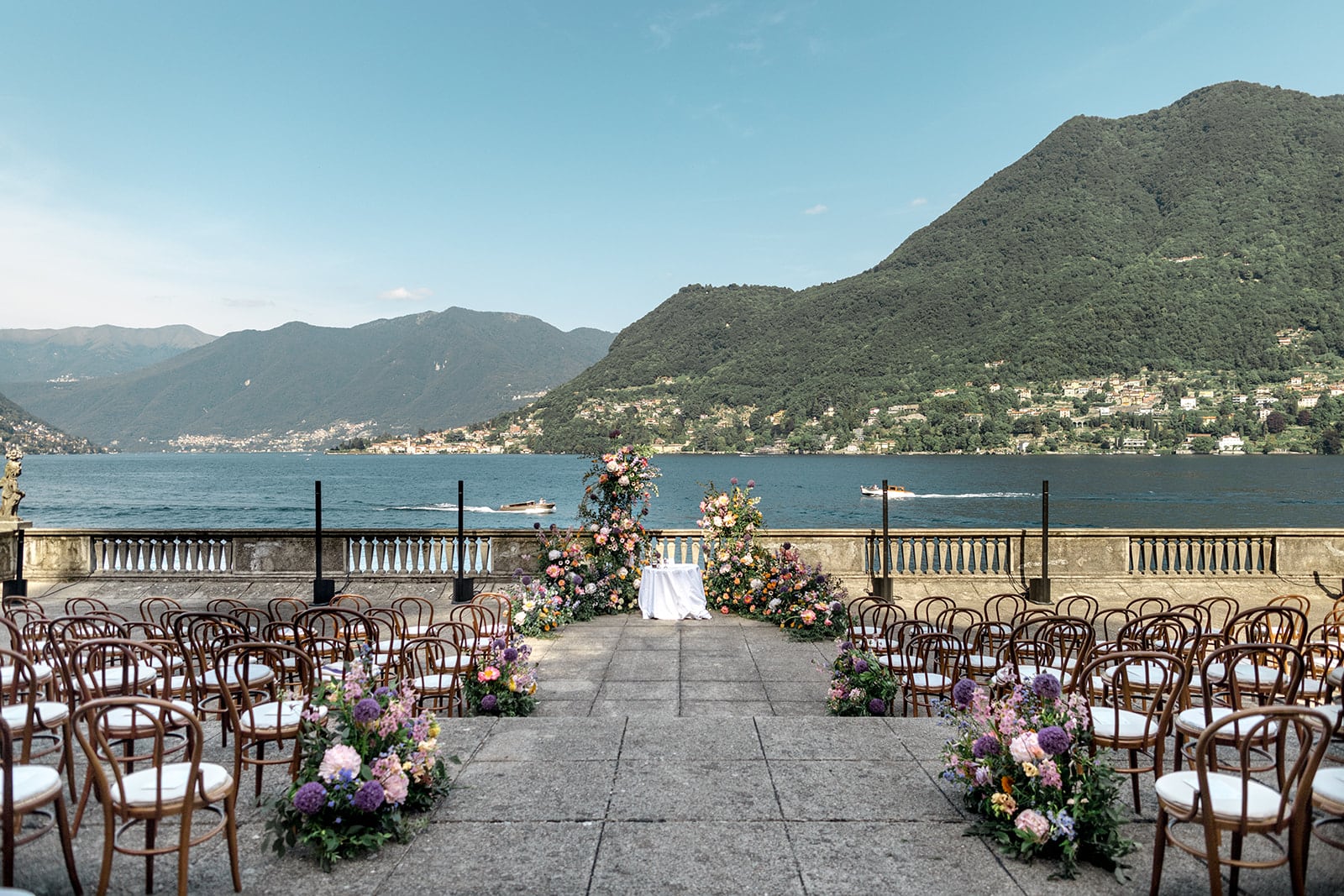Wedding ceremony site at Villa Pizzo, Lake Como
