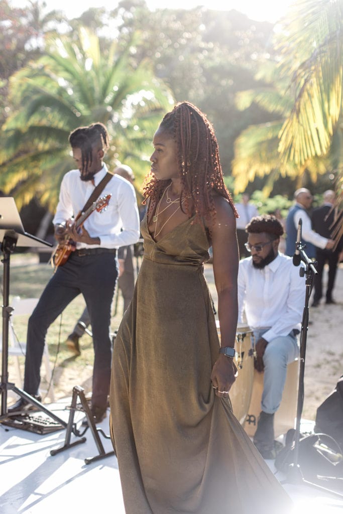 Local Jamaican musician performs at wedding ceremony