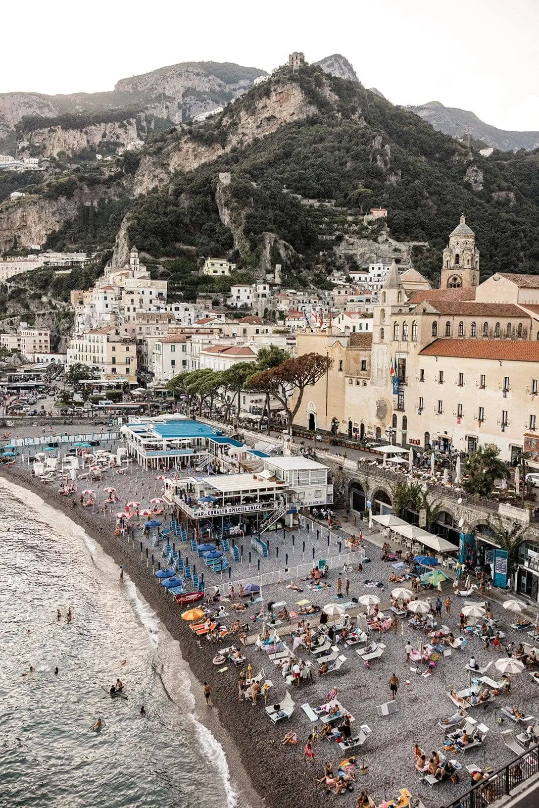 Town of Ravello along the coastline of Amalfi Coast in Italy