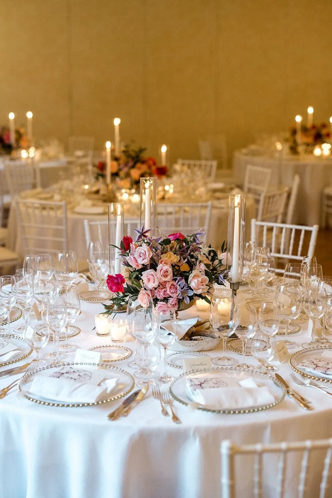 Belmond Caruso Hotel wedding reception table design