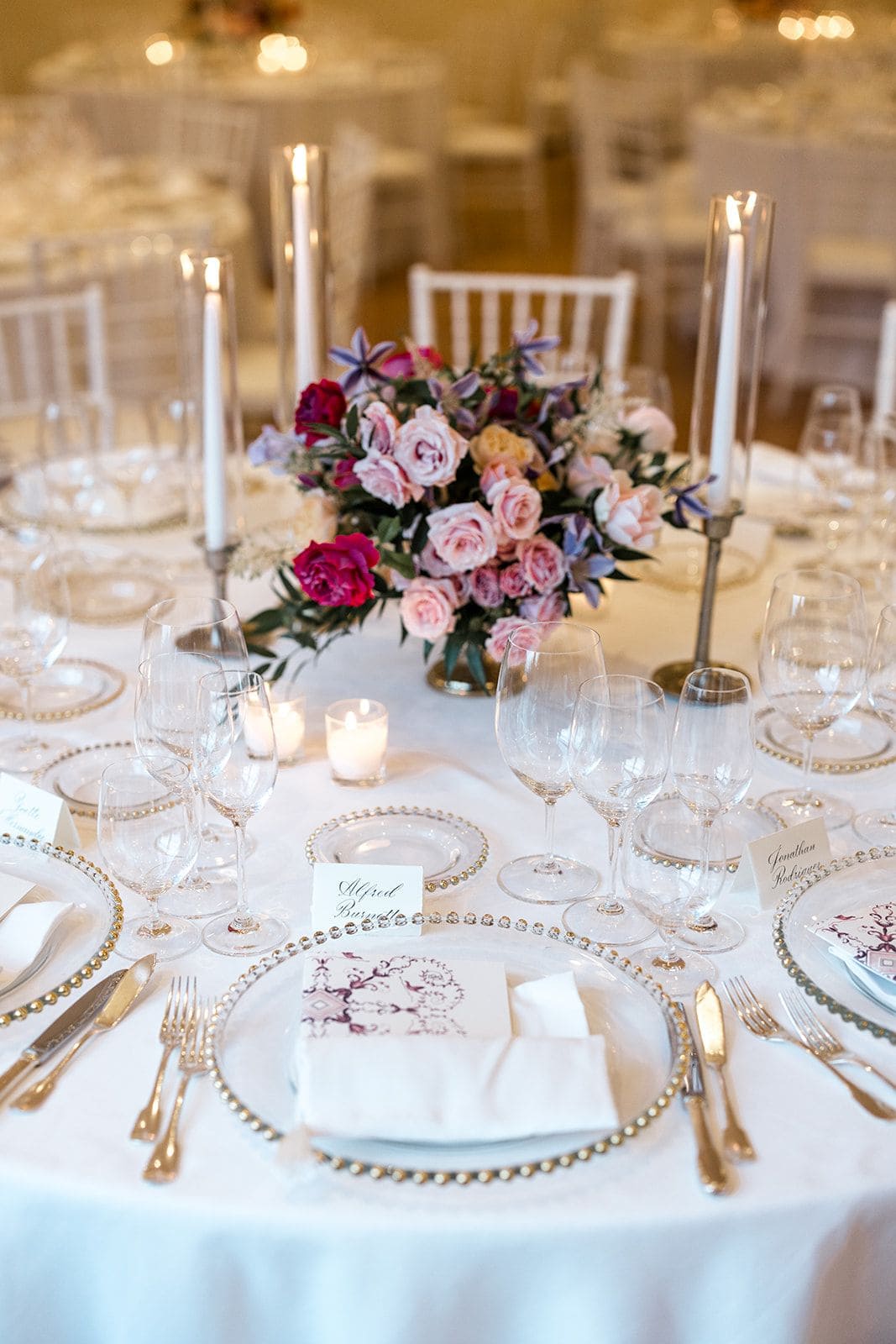 Elegant wedding table reception at Belmond Caruso Hotel