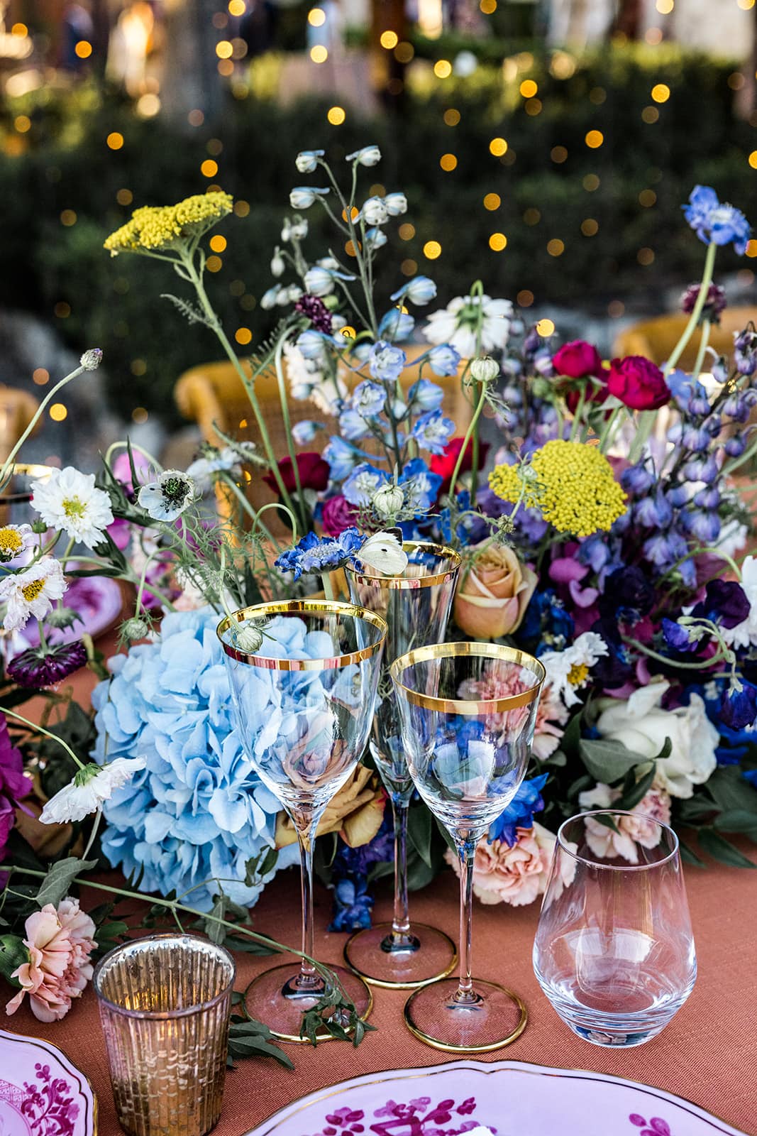 Bright flower arrangement for wedding anniversary