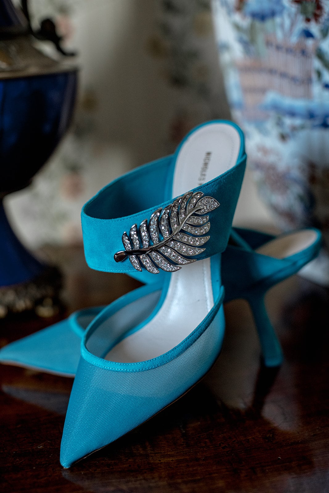 Blue heels for a proposal party