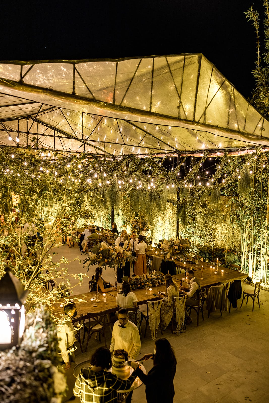 Outdoor tented wedding reception at Casa Hyder