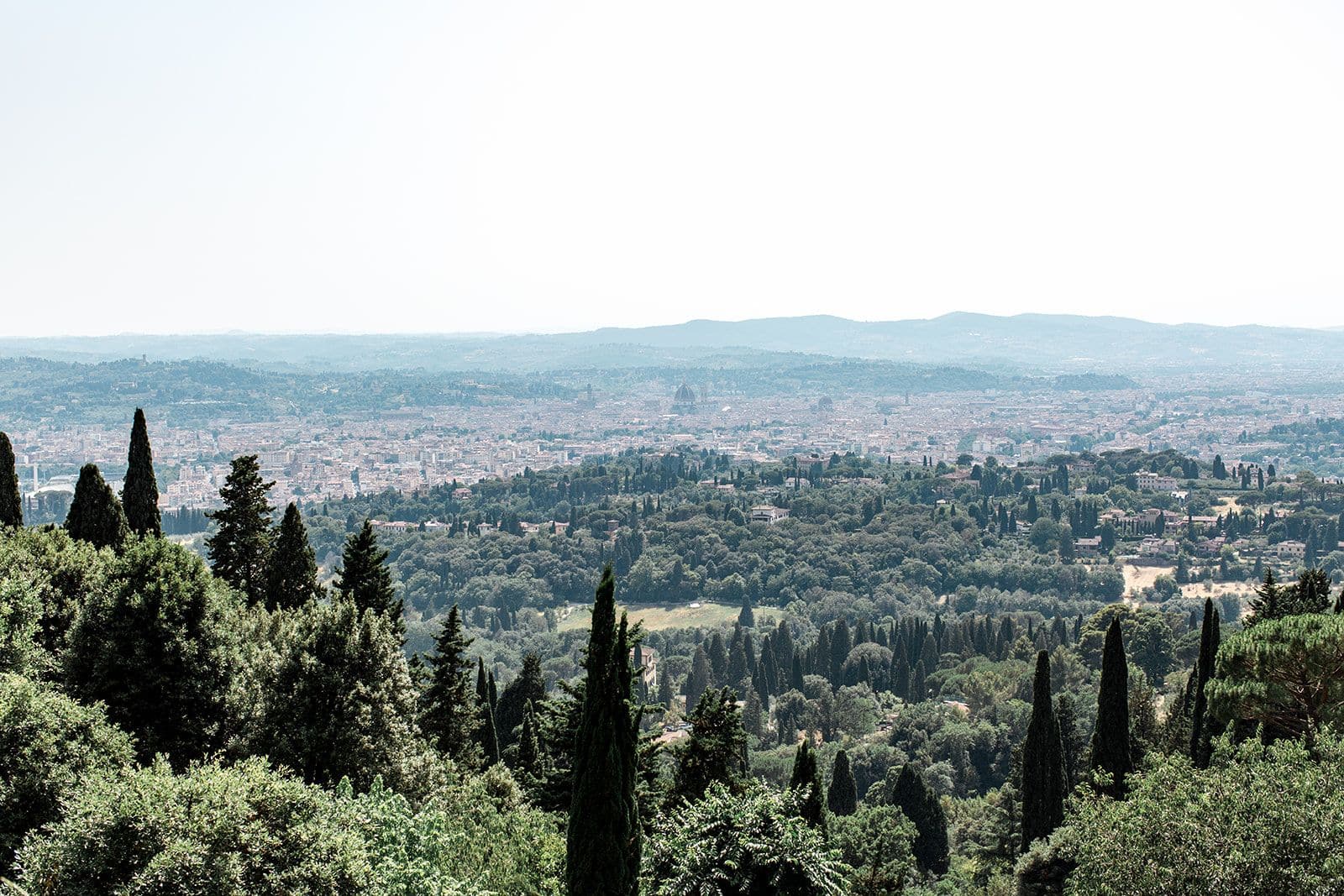 View from a Fiesole wedding villa of Florence