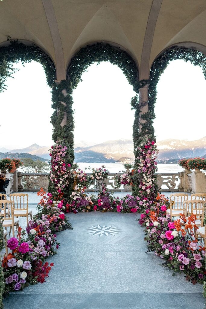 Villa del Balbianello wedding ceremony decor
