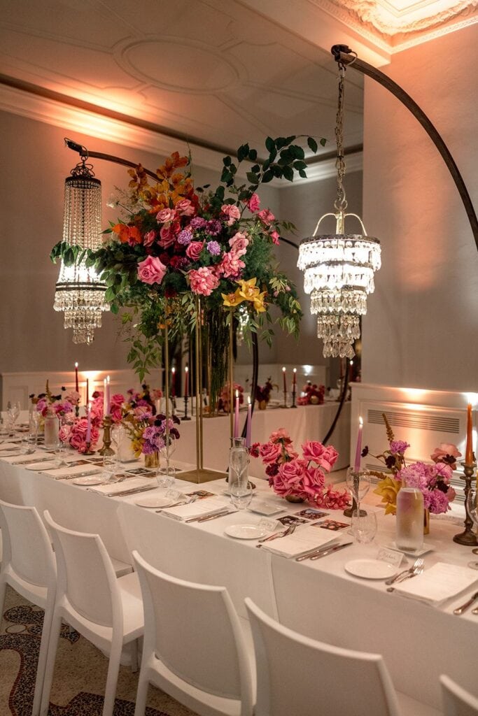 Villa Lario wedding reception decor