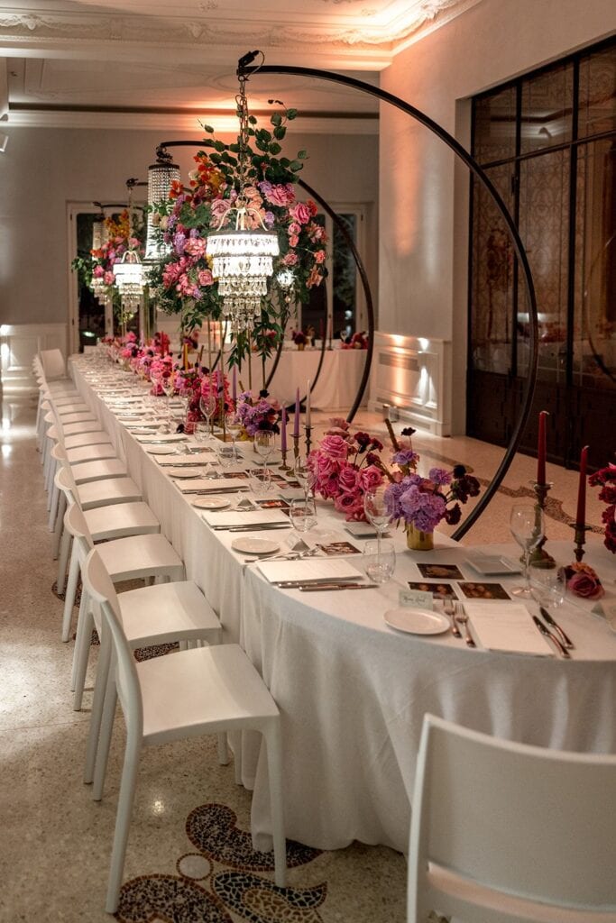 Villa Lario wedding reception setup