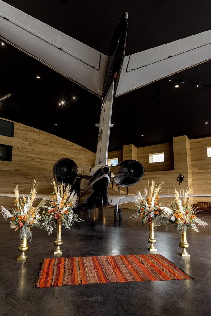 Unique aviation themed wedding in Wyoming