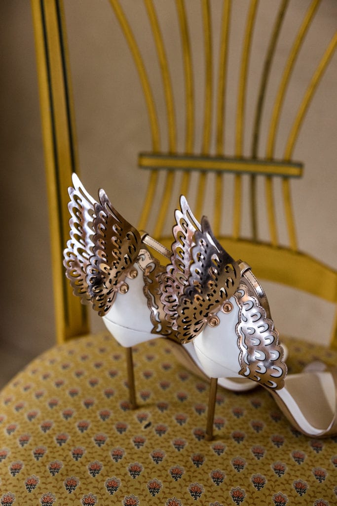 Sophia Webster rose gold butterfly heels