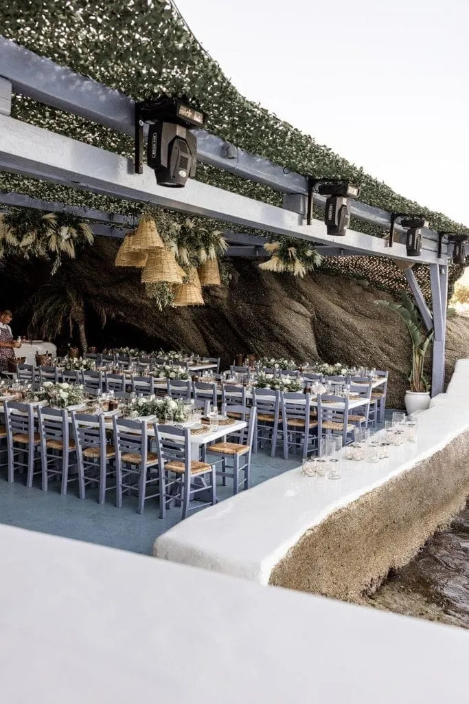 Seaside restaurant wedding reception