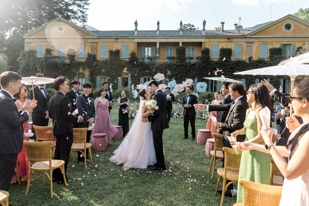 Wedding ceremony at Villa Gastel in Lake Como