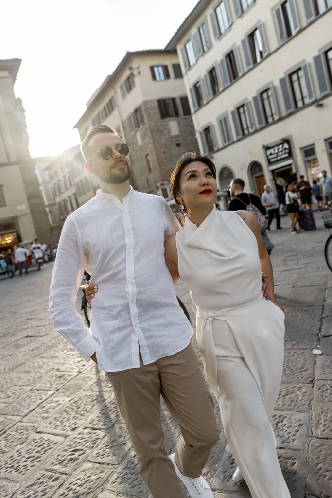 Man and woman portrait in Firenze Italy