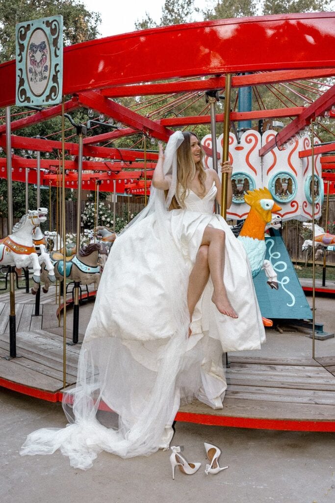 Bride on merry-go-round