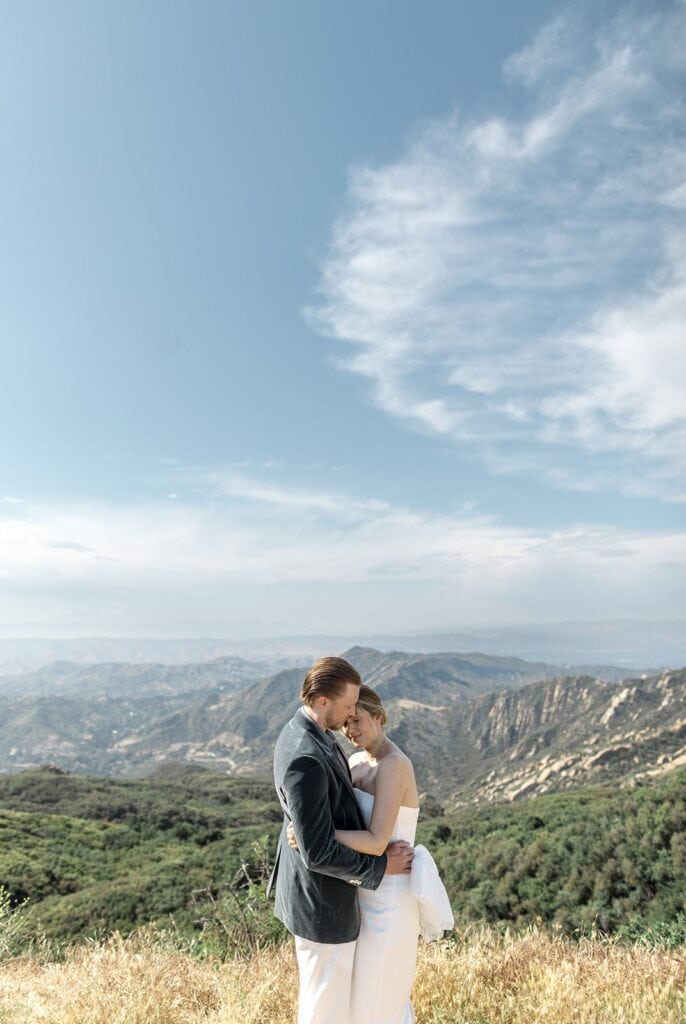 Couple kiss portrait in Malibu California
