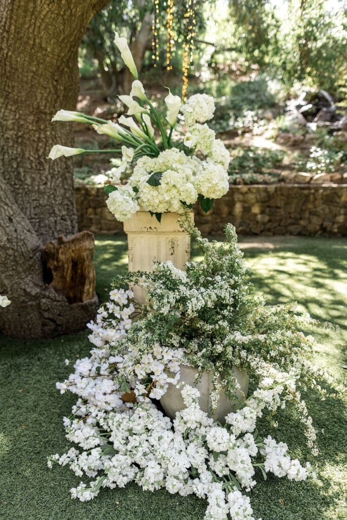 White flowers malibu wedding ceremony