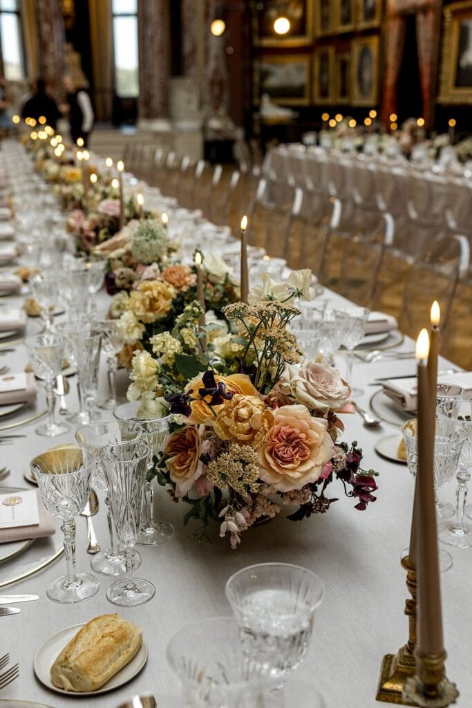 Elegant French wedding reception details