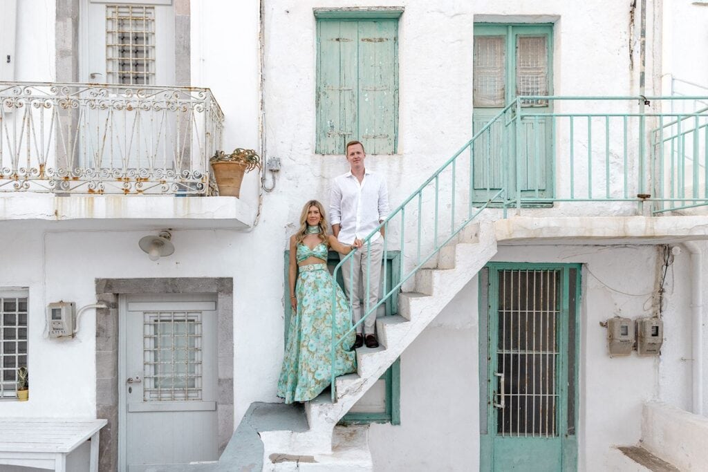 Couple's portrait in Milos, Greece