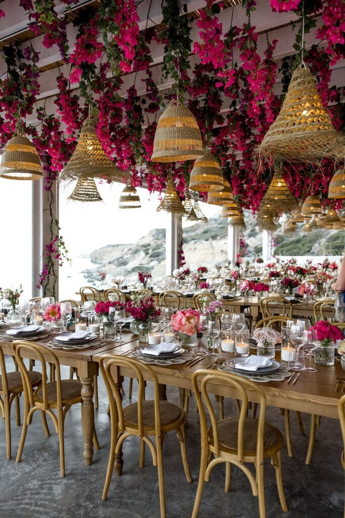 Greek inspired wedding reception