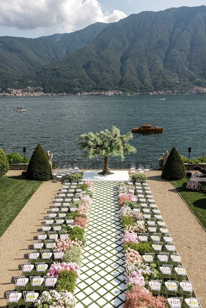 Villa Balbiano Lake Como wedding ceremony design