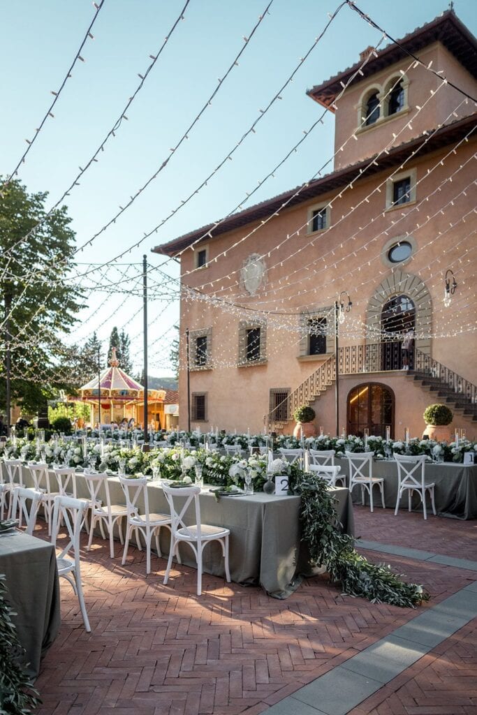 Tuscany vineyard wedding reception