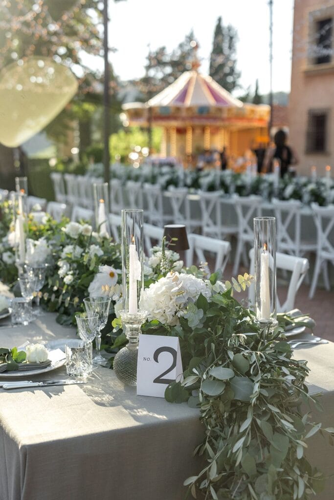 Tuscany vineyard wedding reception design