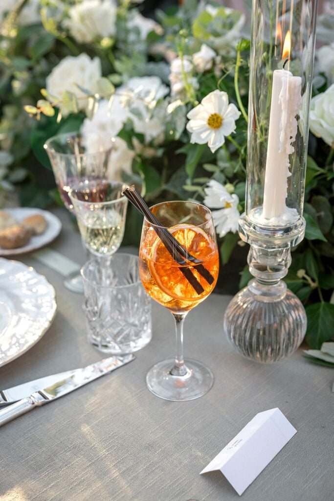 Tuscany wedding reception cocktails