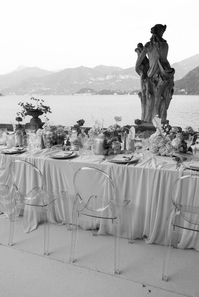 Villa Balbianello wedding reception decor